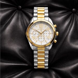 Gold and Silver Chronograph Watch